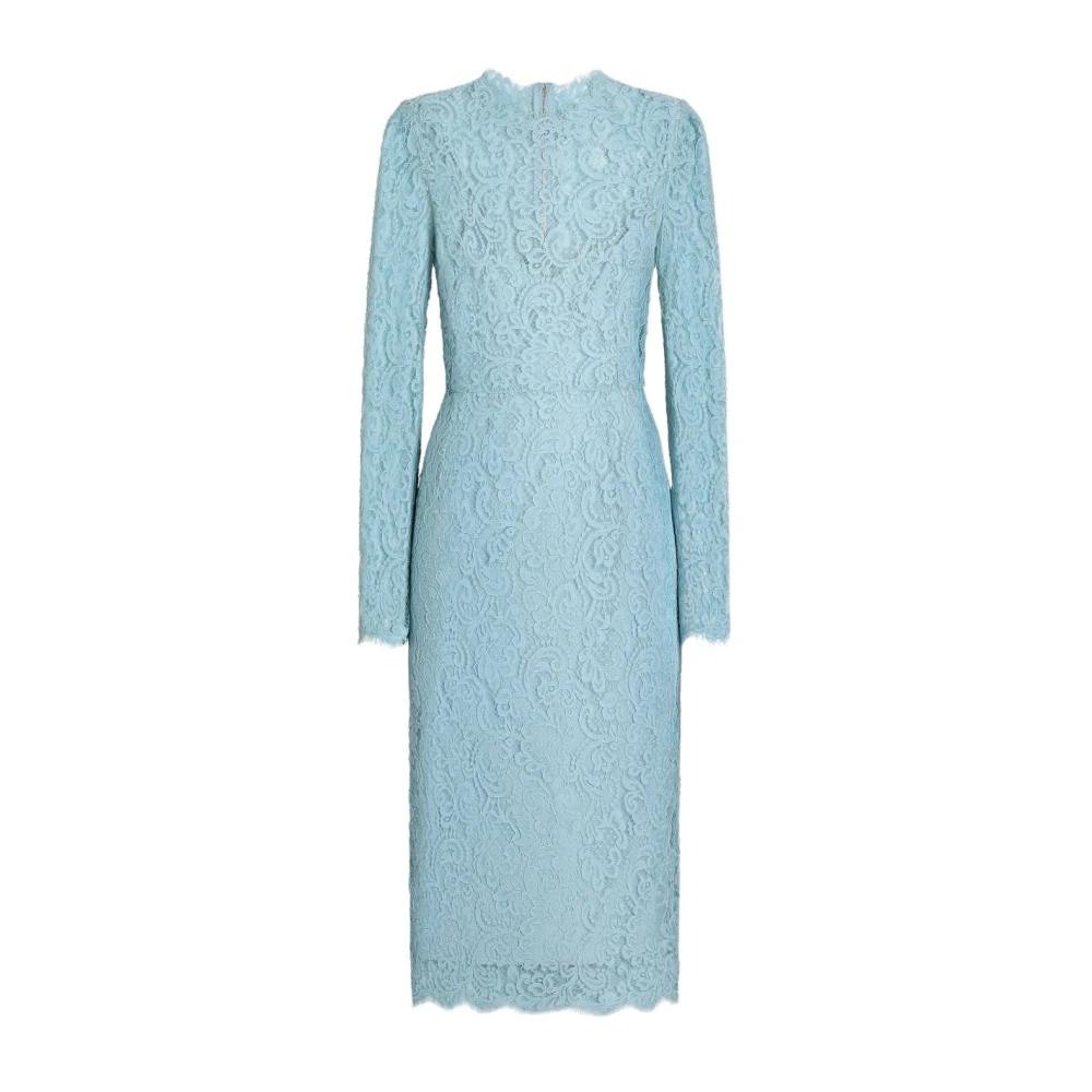 chinese dress ladies Dolce & Gabbana Sacred Heart Appliqu Lace Midi Dress