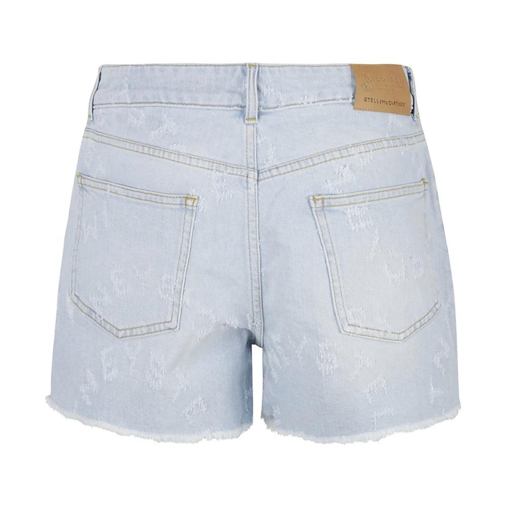 ショートパンツ STELLA MCCARTNEY Woman Short Denim 6D01073SPH06 4405 Stella McCartney Textured Denim Shorts | Blue | FARFETCH