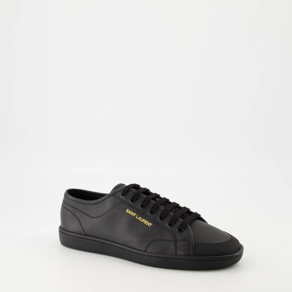 スニーカー Saint Laurent  Sneakers Men Fabric Black Saint Laurent logo-detail Leather Sneakers | Black | FARFETCH