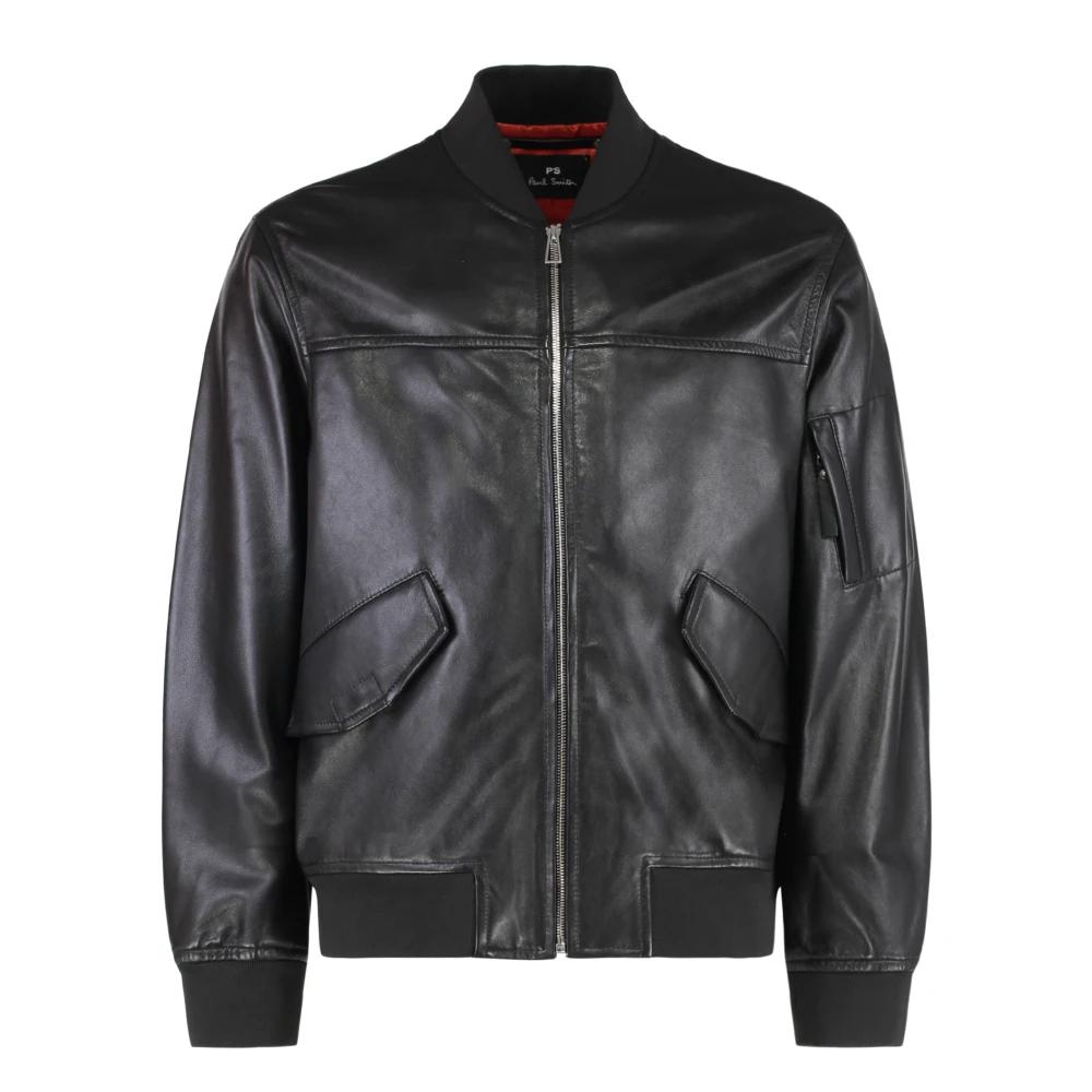 ジャケット・アウター Paul Smith Lamb Leather Down Jacket Paul Smith Leather Bomber Jacket | Brown | FARFETCH