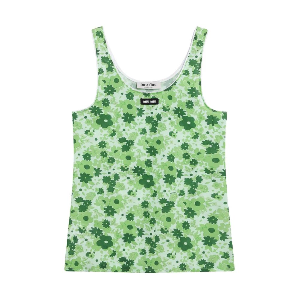 miu miu イエロー Vネック タンクトップ Miu Miu Sleeveless and tank tops for Women | Online Sale up to 33