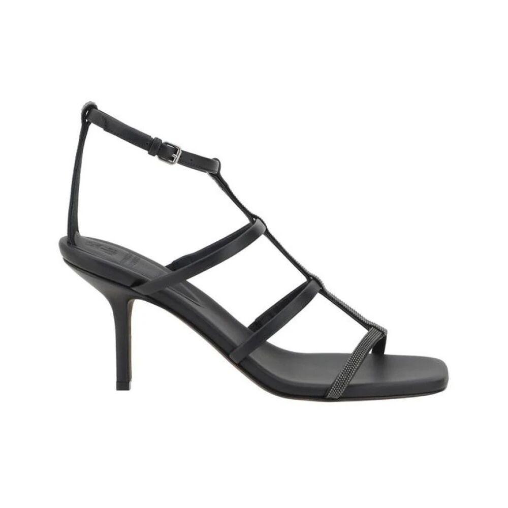 Brunello Cucinelli High Heel Sandals in Metallic | Lyst
