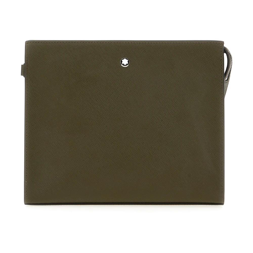 Portamonete Uomo Branco In Vera Pelle Verde Scuro - Piccolo Portafoglio Con Chiusura A Leva, 9x7 Cm