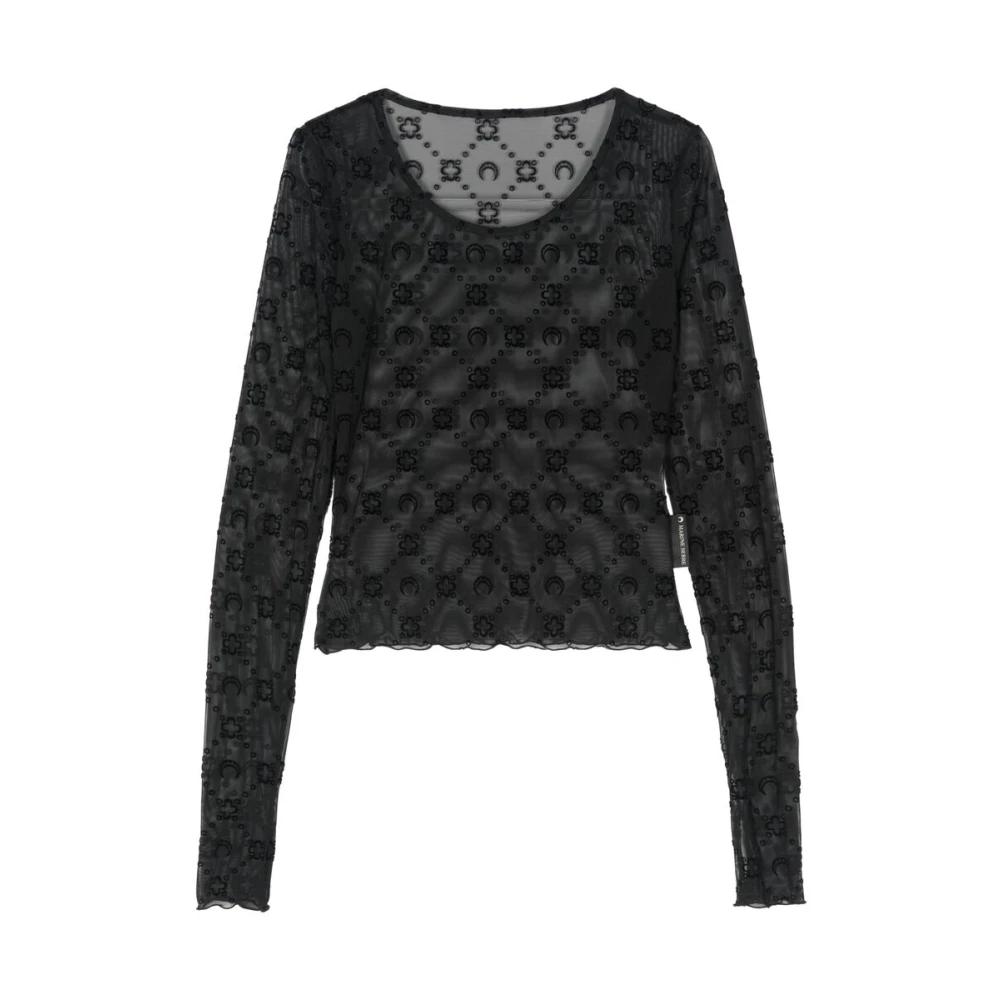 トップス MARINE SERRE TROMPE L'OEIL NECKLINE TOP Marine Serre Long-sleeved tops for Women | Online Sale up to