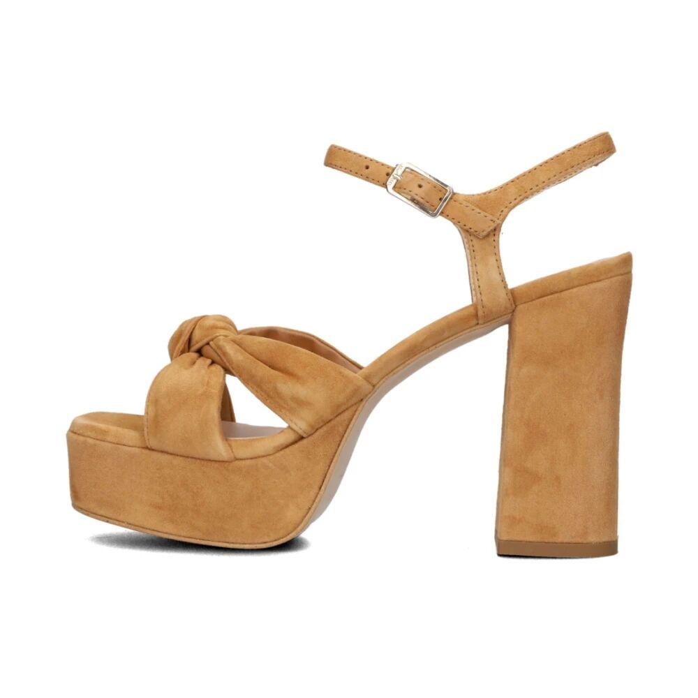 Plateau Sandalen Sandalen Wildleder Braun Plateau Sandalen