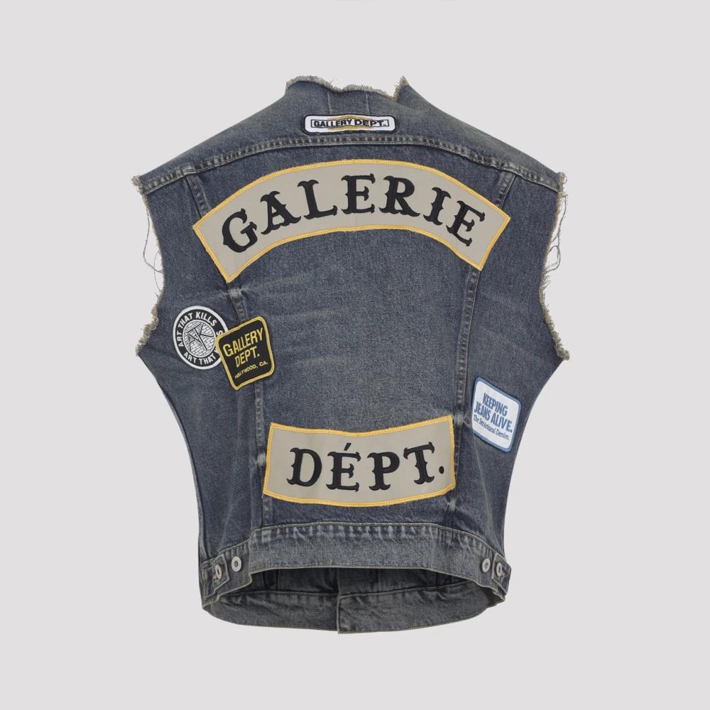 ジャケット・アウター GALLERY DEPT. Patch Detail Denim Vest Gallery Dept Vest | Patch-Detail Denim Sleeveless Jacket