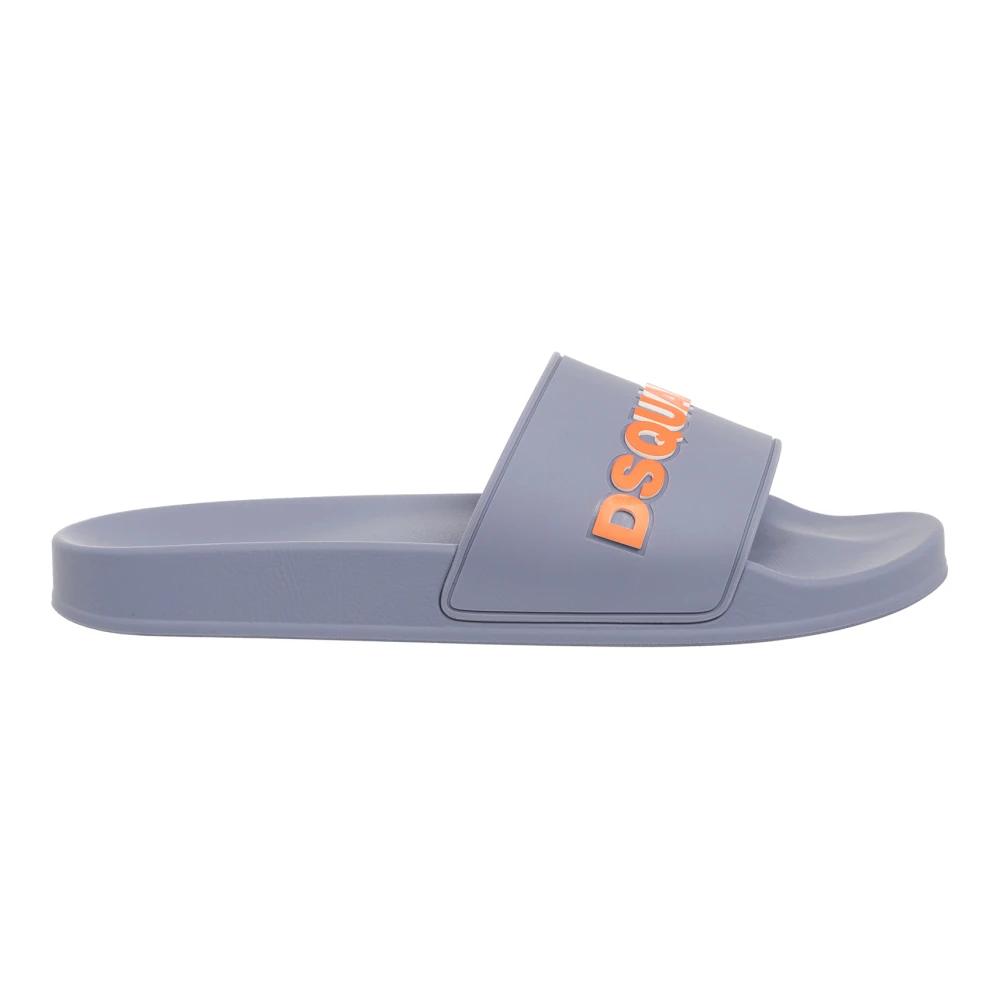 サンダル DSQUARED2 Men Sandals Blue FFM002317205013 3081 Dsquared2 Logo Slides