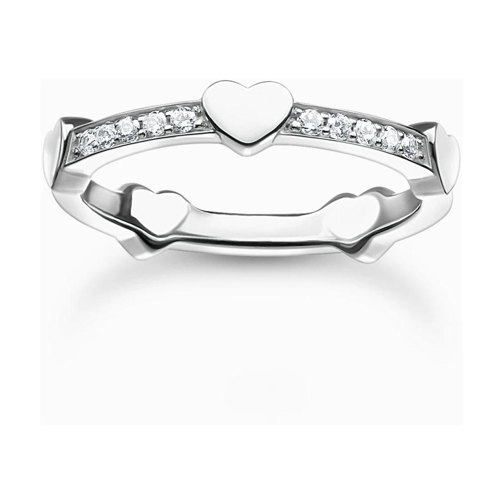 Thomas Sabo Anello Donna Argento 925 Con Zirconia Cubica Blu - Modello TR2380-166-1, Stile Solitario