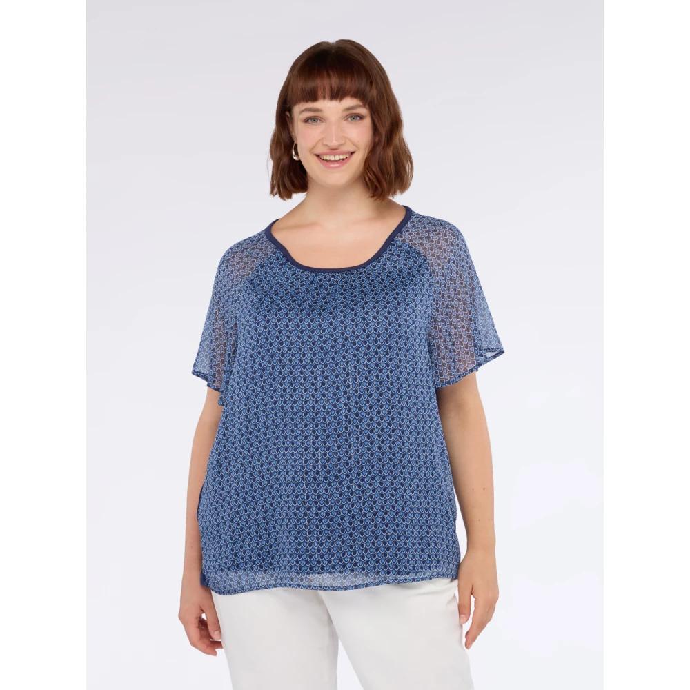 Fiorella Rubino Bluse Blu T-shirt In Jersey Con Incrocio Fiorella