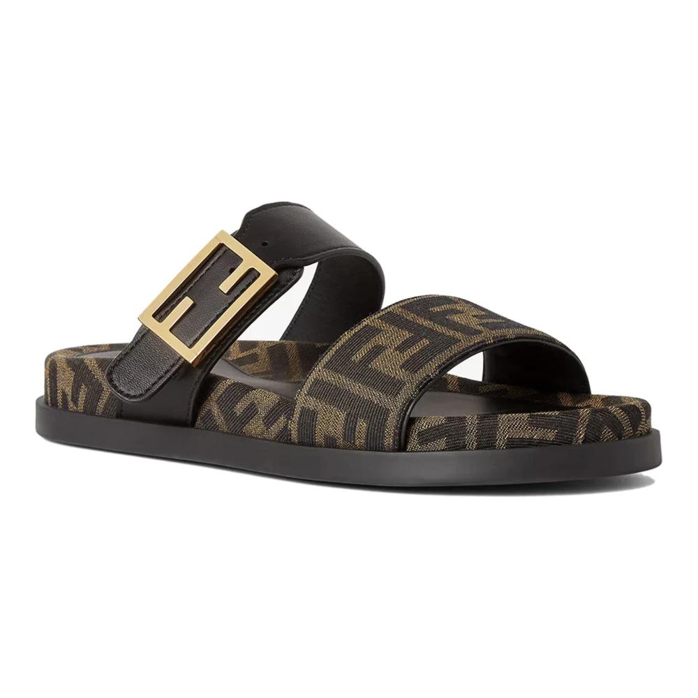 Fendi Sliders in Black Lyst UK