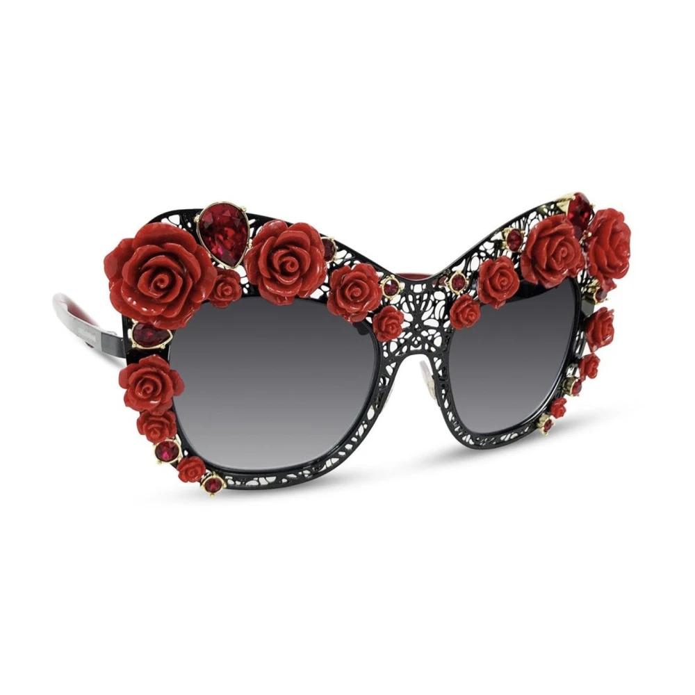 Dolce Gabbana Rose Cat-Eye Sunglasses in Red Lyst