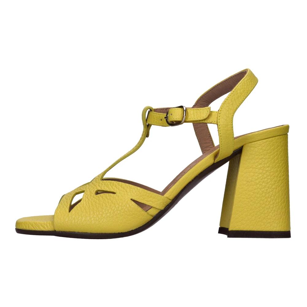 CHATTAWAK Sandali Con Tacco Donna, Modello 11joyjaune37, Colore Giallo, Taglia 37 EU, Suola Interna In Pelle