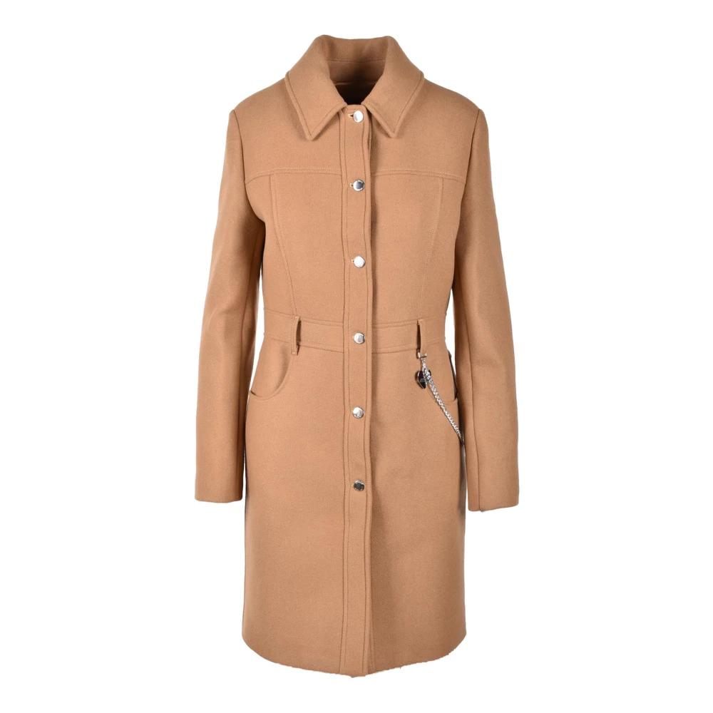 【関税＆送料込み】Moschino Brown Polyester Blend Coat MOSCHINO Size M Brown Black White Modacrylic Blend Animal