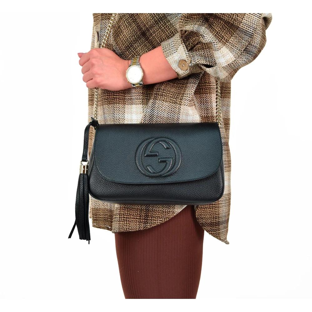 Gucci Soho Disco GG Quaste Kette Crossbody Bag in Schwarz Lyst DE
