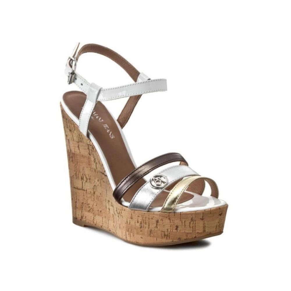 Emporio Armani Wedges in Metallic Lyst