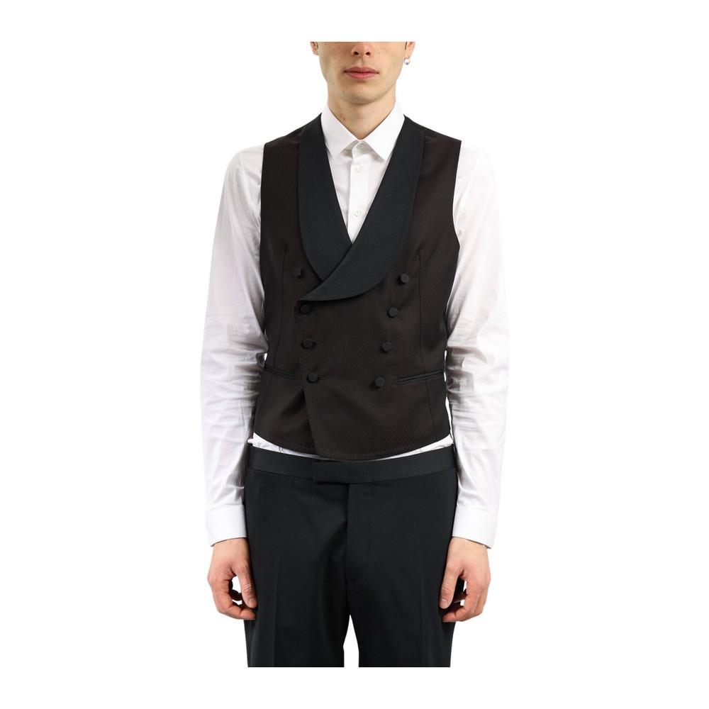 Gilet smoking doppiopetto microfantasia da Uomo di Tagliatore in Nero | Lyst
