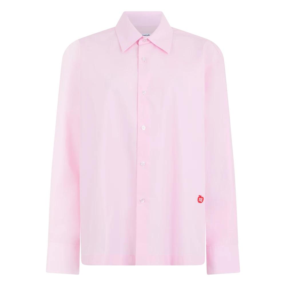 alexanderwang tops pink♡ Alexanderwang.t Logo Satin-jersey top Pink alexanderwang.t