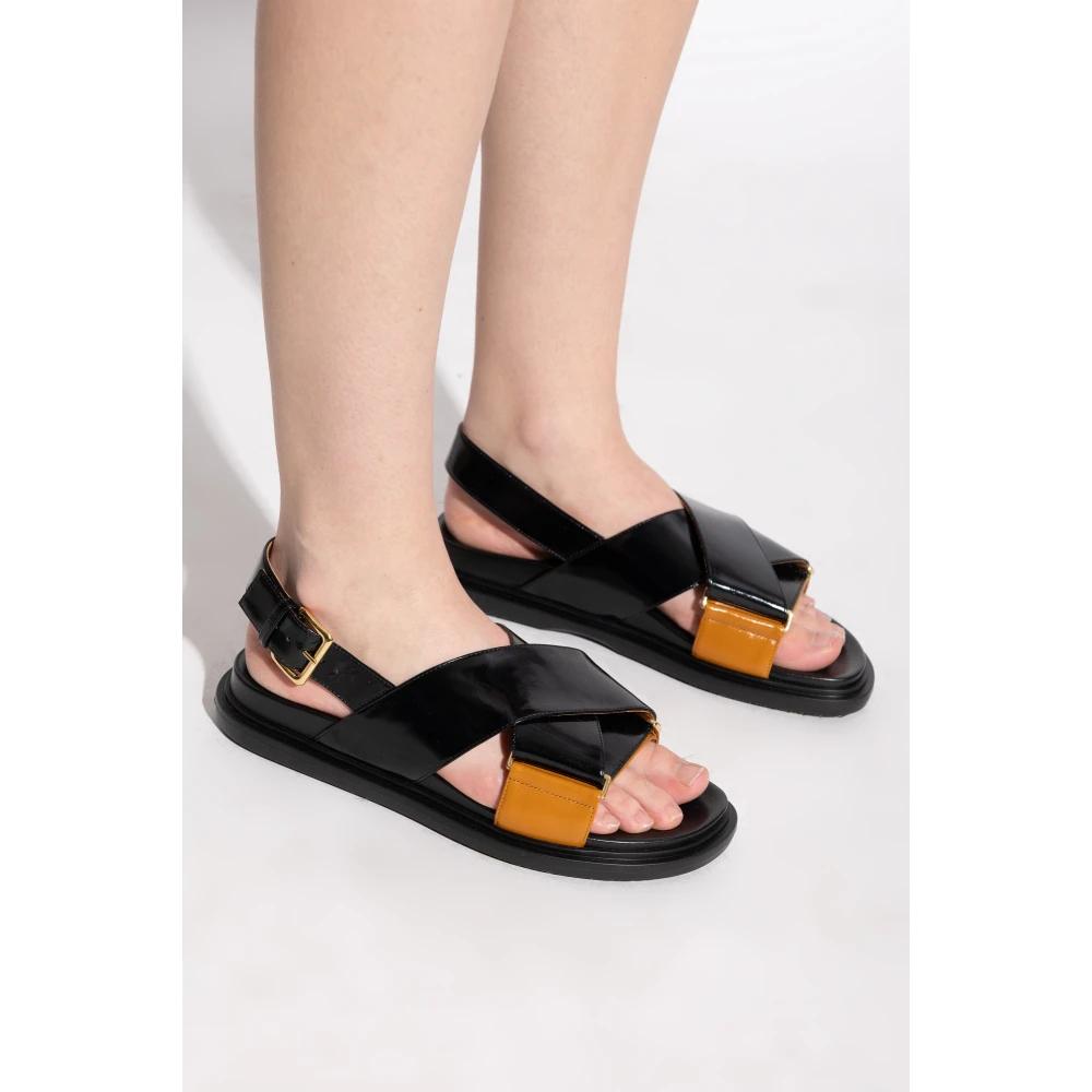 Marni Flat Sandals in Black Lyst