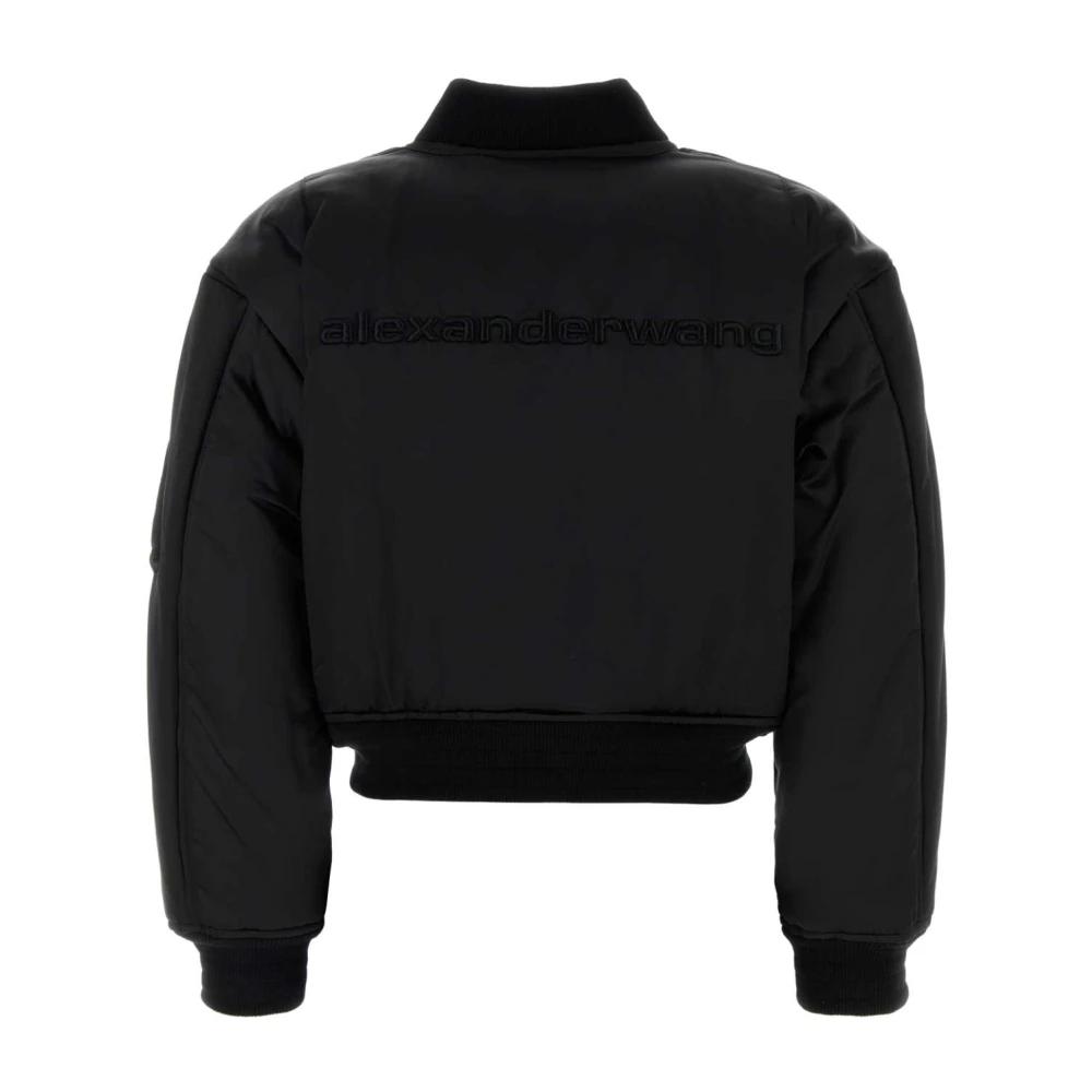 ブルゾン Alexander Wang Black Nylon Bomber Jacket Alexander Wang Black Slanted Bomber Jacket Alexander Wang