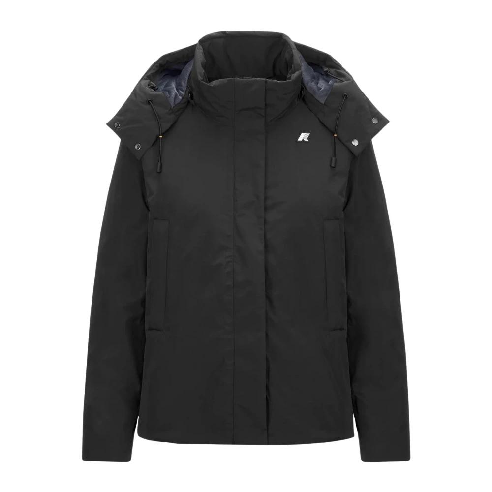 ジャケット K WAY Women Jackets K4122CW A02 Black Jackets Woman LIL SOFT TOUCH MARMOTTA Short BLACK P-BLUE A