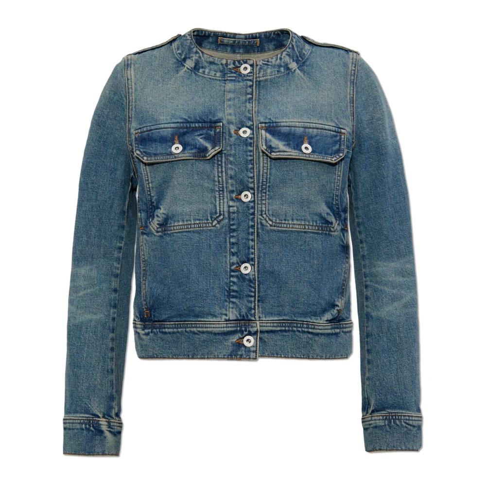 ジャケット KENZO Women Jackets FF52DV2486B3 DS BLUE KENZO by Verdy' embroidered trucker jacket in japanese denim