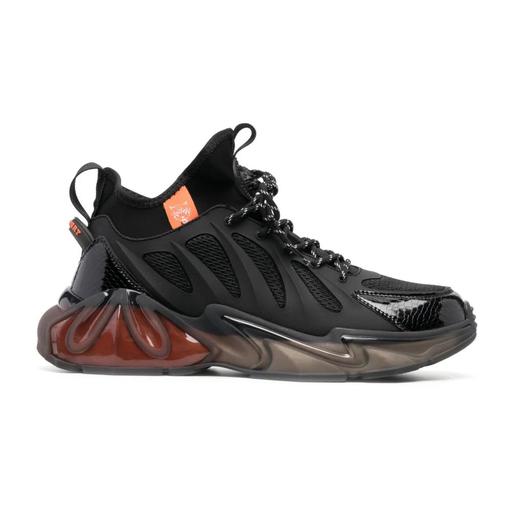 スニーカー Philipp Plein Hexagon' Black Leather Sneakers Philipp Plein Hexagon low-top Leather Sneakers | Black