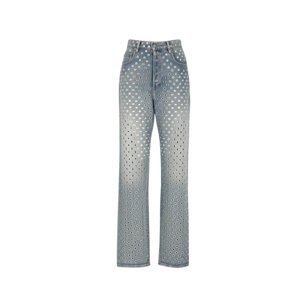 デニム・ジーパン GOLDEN  DELUXE BRAND KIM STRAIGHT-FIT JEANS IN DENIM Golden Goose Kim Bleached Jeans with Crystals | Neiman Marcus