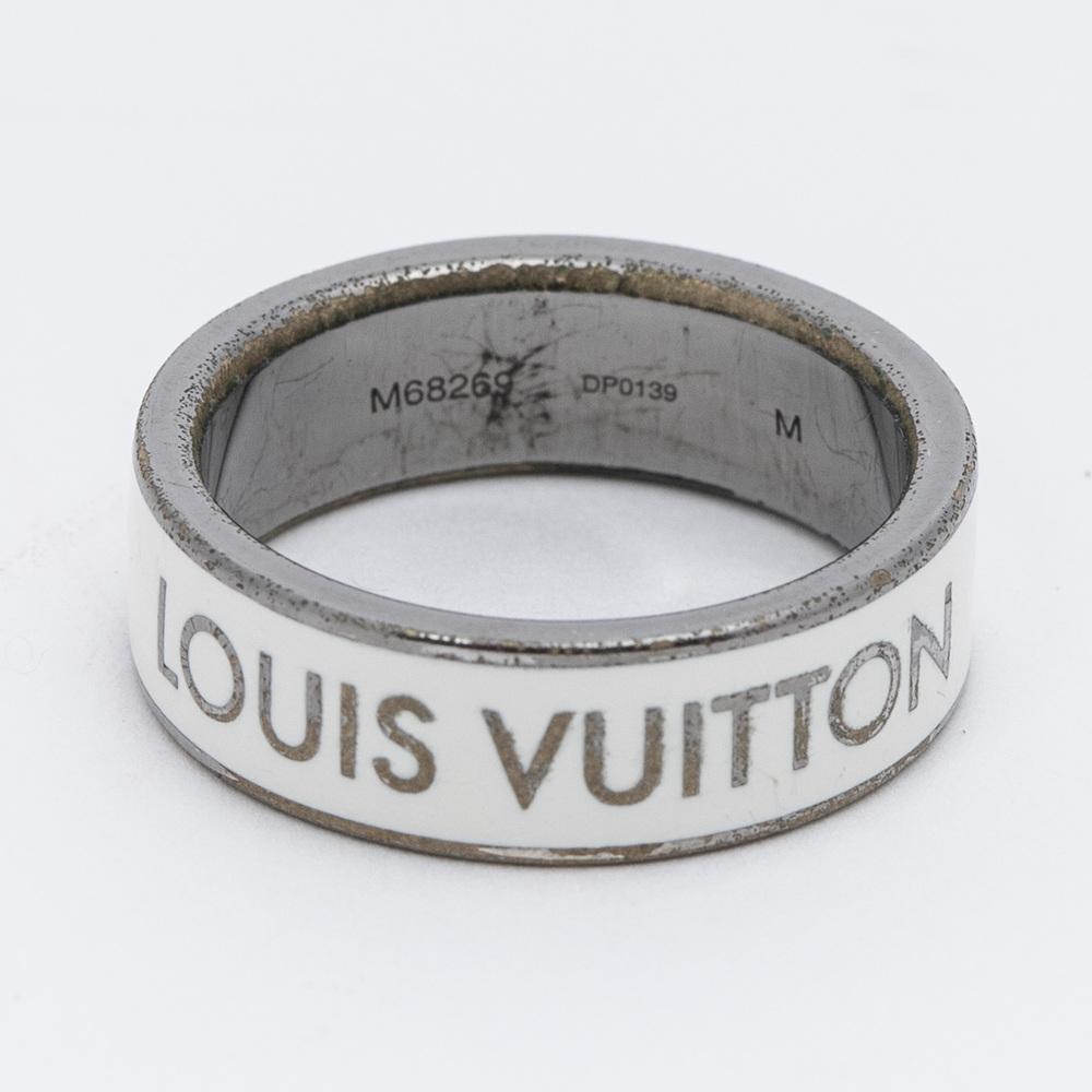 Louis Vuitton Monogramm-Emaille-Ring in Weiß
