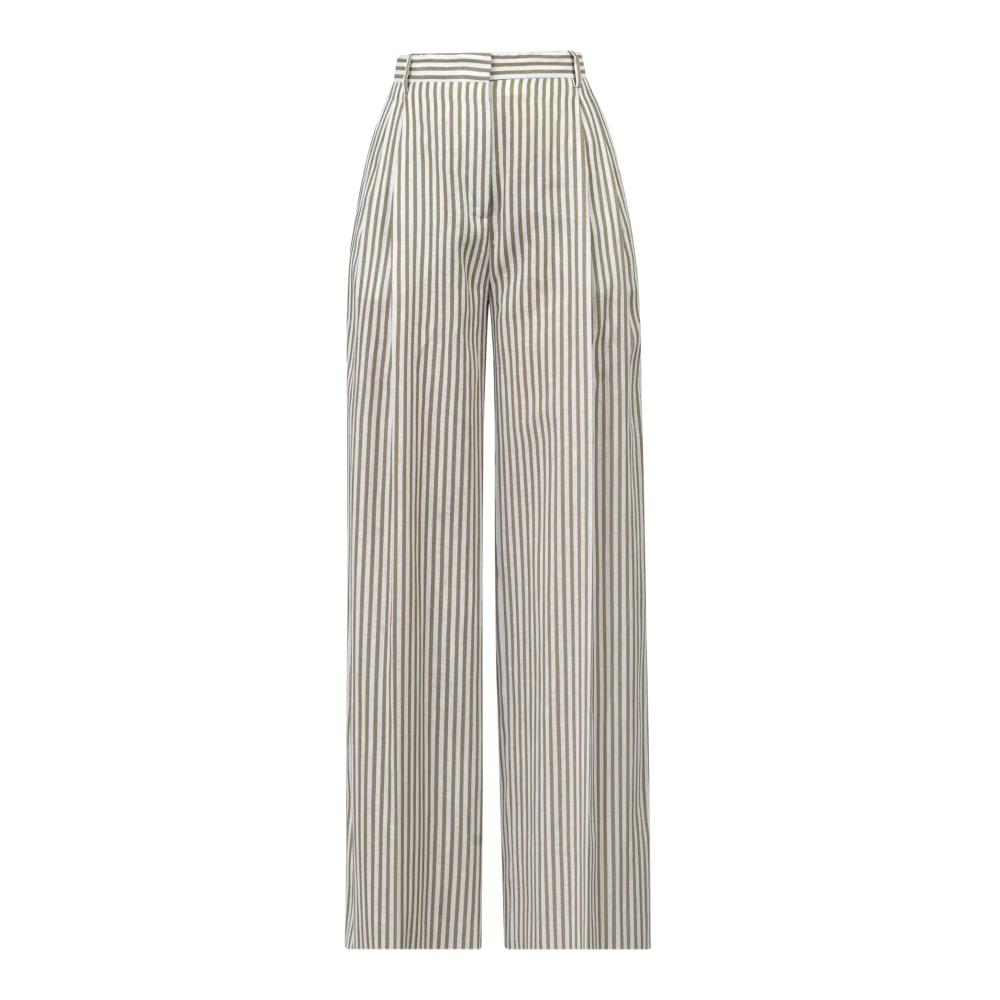 パンツ SEMICOUTURE Cotton blend trouser with striped motif Semicouture Striped Pants for Women | Lyst