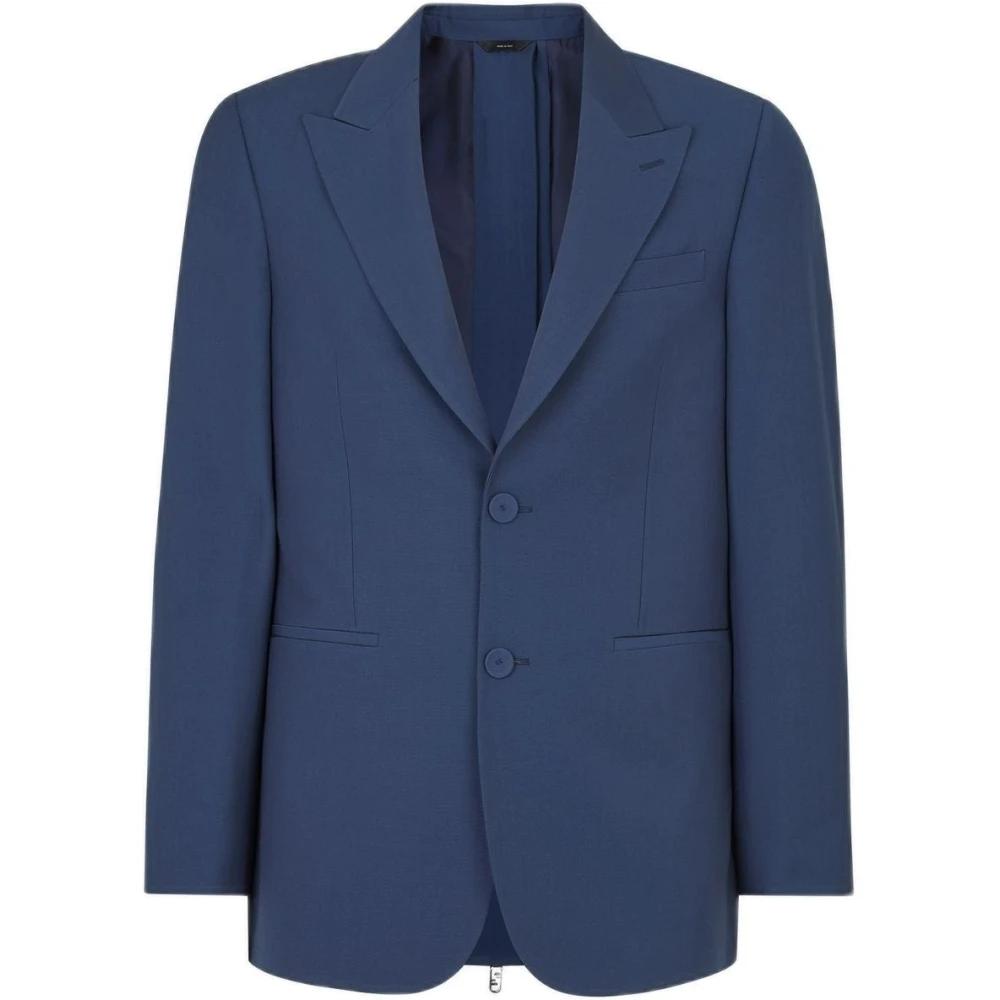 ジャケット Fendi Powder Blue Wool Blend Blazer Fendi Powder Blue Wool Blend Blazer | italist