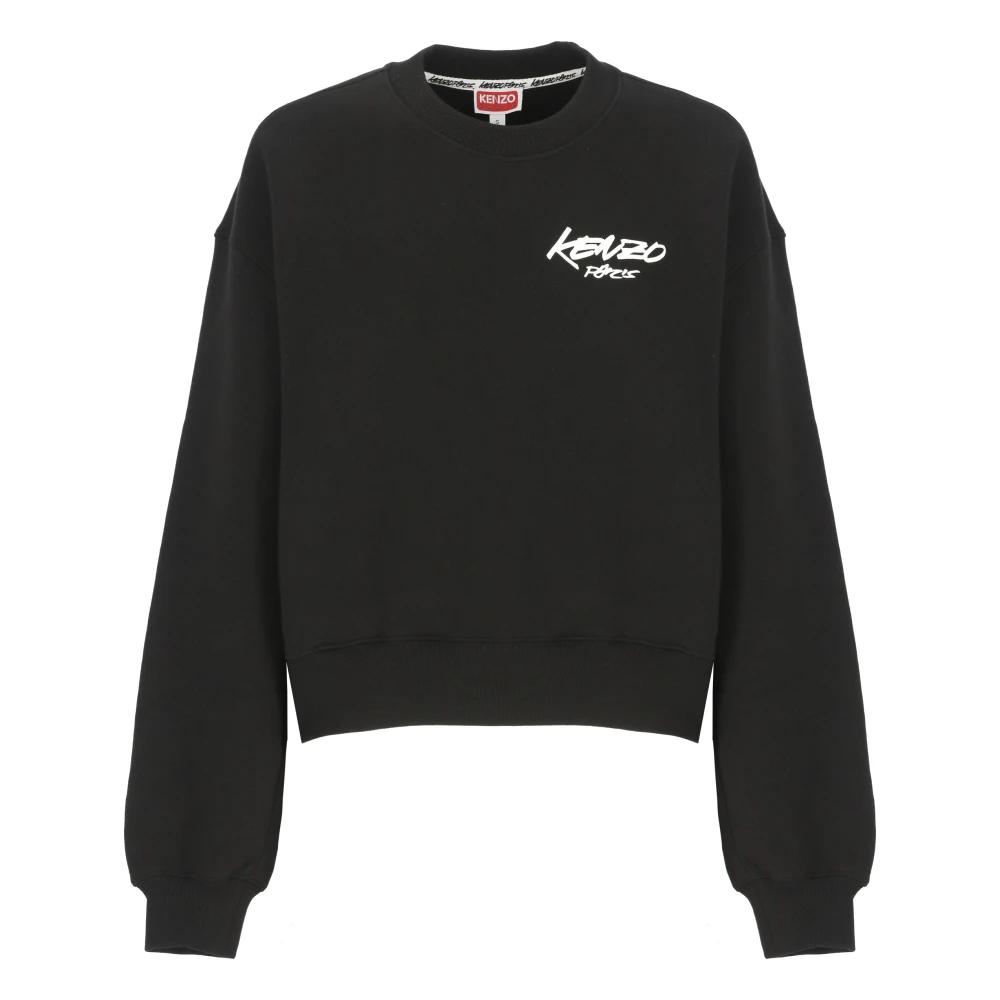 スウェット・トレーナー Kenzo Black Crew Neck Sweatshirt With Logo Kenzo Men's Festive Tiger Original Crew Sweatshirt In Black