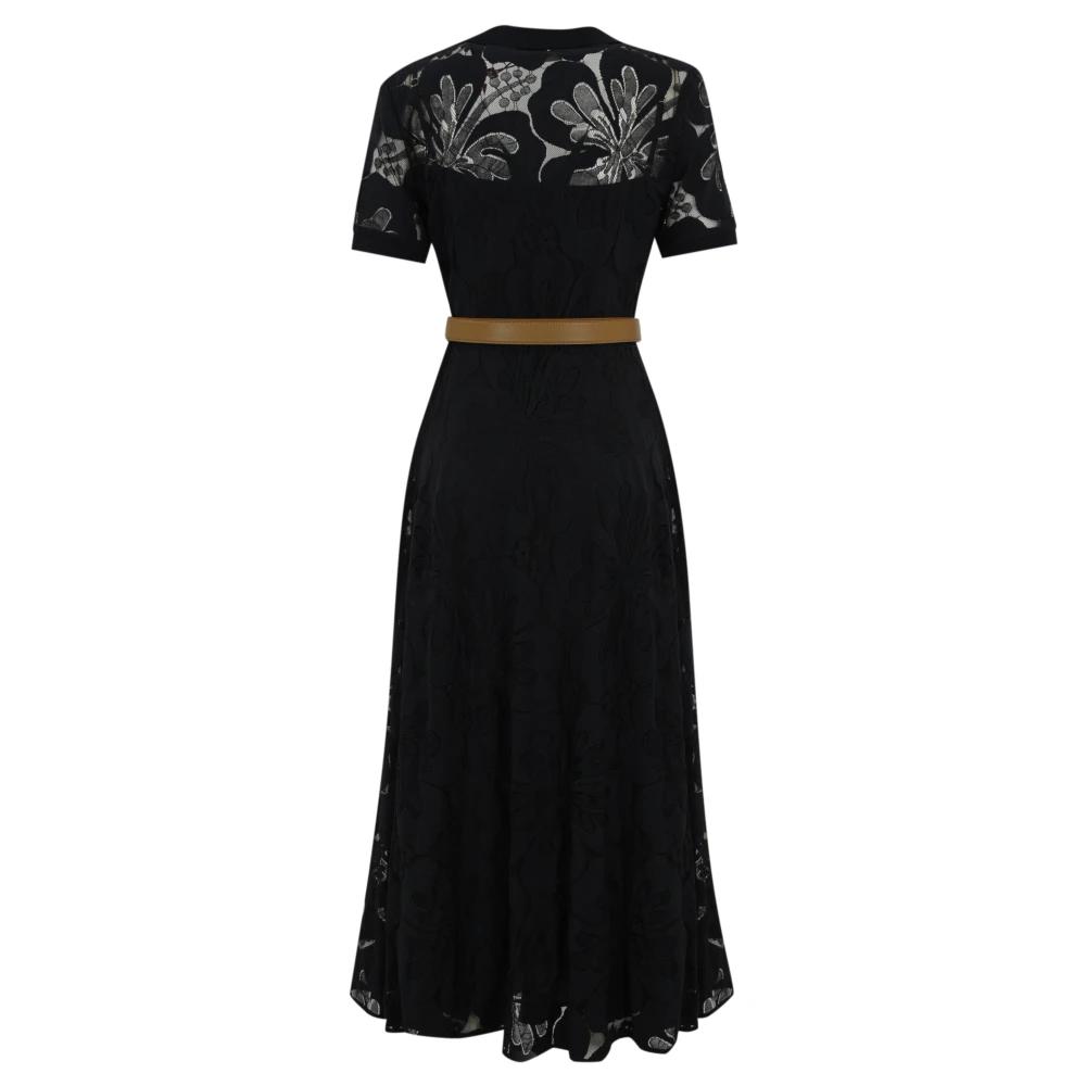 パーティードレス Max Mara SARTA - Tight-fitting cloque lace dress Cloqué lace slim-fit dress, midnightblue | 