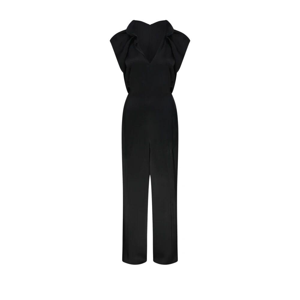 オールインワン・サロペット VICTORIA BECKHAM BLACK JUMPSUIT WITH VISCOSE BLEND BELT Belted jumpsuit in black - Victoria Beckham | Mytheresa