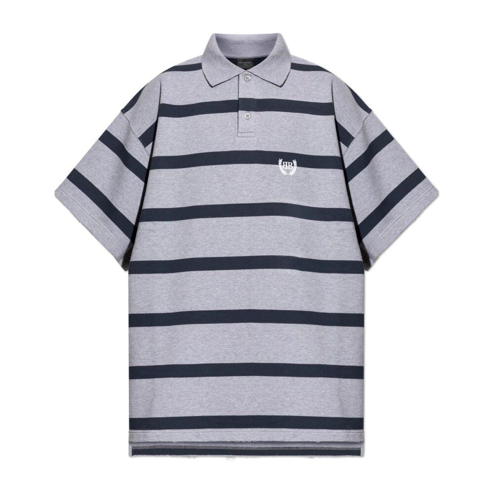 Tシャツ・カットソー BALENCIAGA White viscose blend polo shirt Balenciaga Men's Oversized Polo Shirt | Neiman Marcus