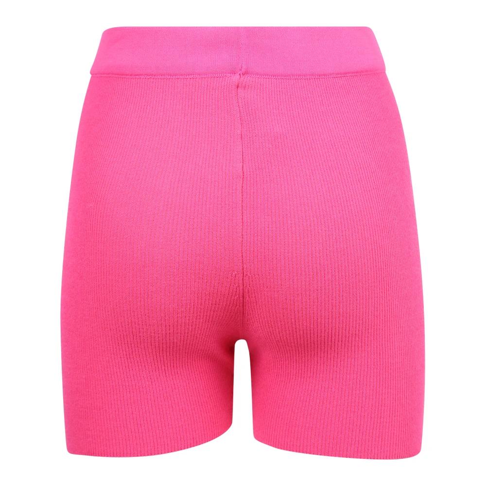 スパッツ・レギンス JACQUEMUS 'Le short Pralu' cyclist Le Short Pralu ribbed-knit shorts in red - Jacquemus | Mytheresa