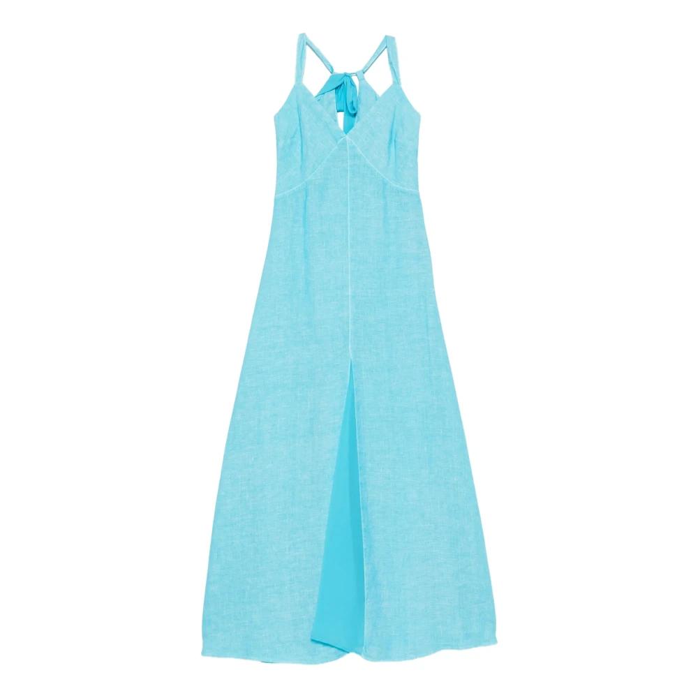 chinese dress ladies Square-neck linen flared midi dress main image 1