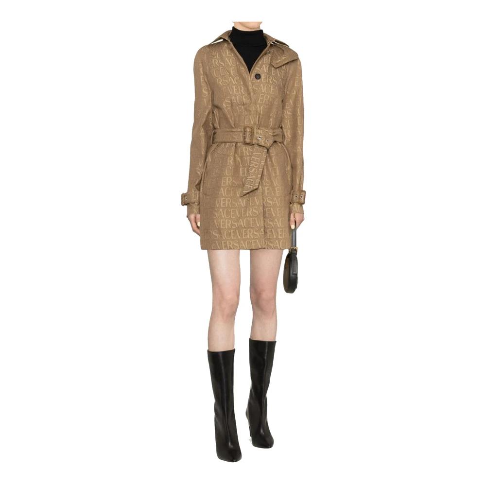 【関税&送料込】Versace Trench Versus Versace Trench Coat Leather Size 36/50 Black From