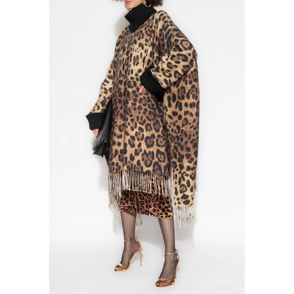 【関税込み】dolce & gabbana Jacquard logo poncho Dolce & Gabbana logo-jacquard roll-neck Poncho | Black