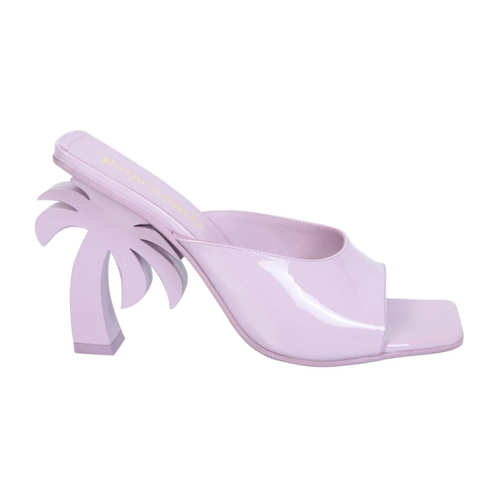 サンダル・ミュール Palm Angels Square Open Toe Purple Sandals Amazon.com | Women's Square Toe Sandals Purple Chunky Heel
