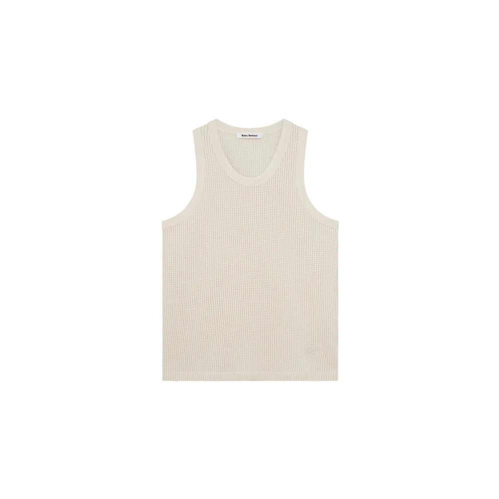【送料&関税込】Wales Bonner White Ribbed Record Tank Top Wales Bonner Record Tank Top - White/ Light Blue | Garmentory