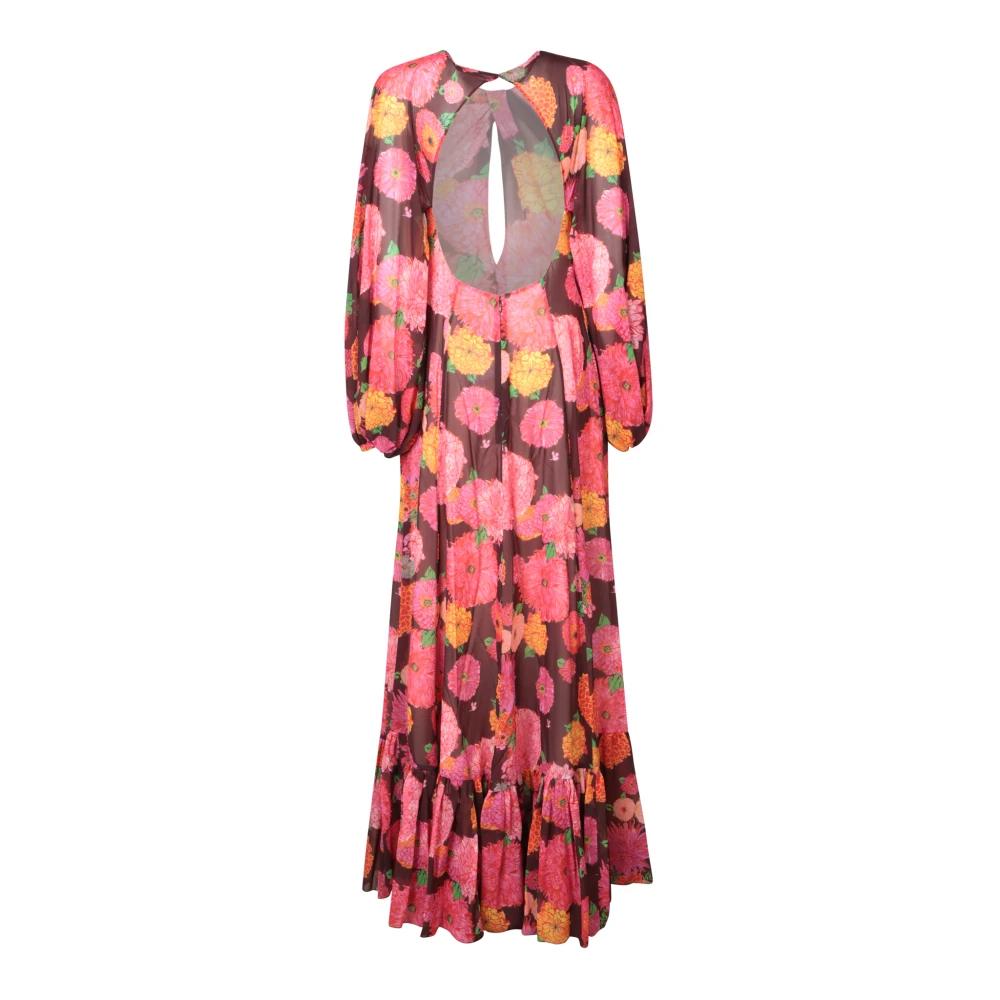 【LA DOUBLEJ】ruffled gathered コットン ポプリン maxi ドレス Drama Ruffle Lace Mix Woven Maxi Dress | Karen Millen