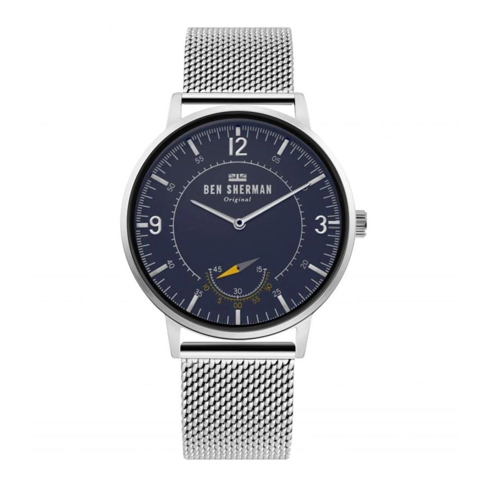 Ben Sherman Orologio Uomo Al Quarzo WBS114UT - Cassa Grigia Acciaio, Cinturino In Cuoio Marrone