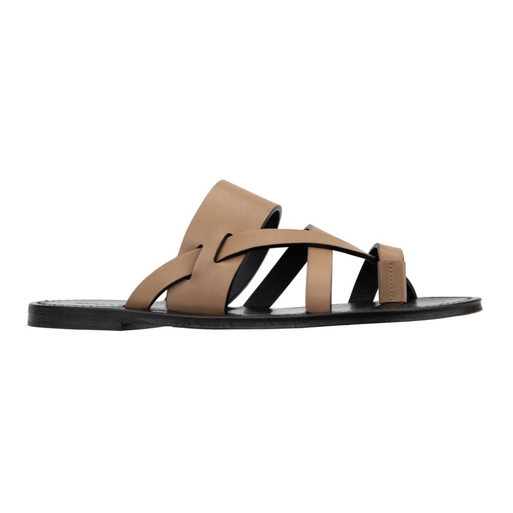 サンダル SAINT LAURENT Flip Flops Men Leather Brown/Dark Brown Saint Laurent Flip Flops in Brown for Men | Lyst