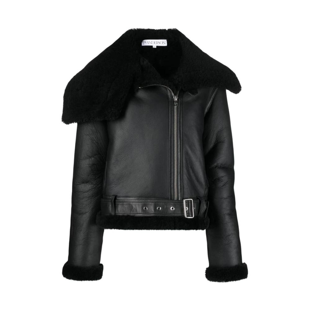 【関税込み】JW Anderson レザー ジャケット JW Anderson ハイネック レザージャケット | ブラック | FARFETCH JP