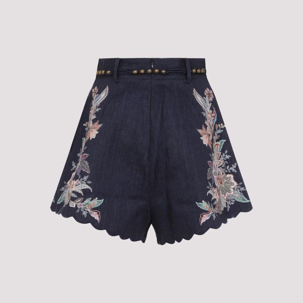 Zimmermann Short Shorts in Blue | Lyst