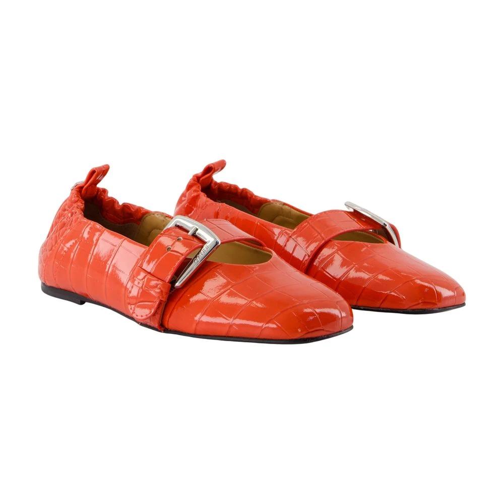 フラットシューズ Ganni Butterfly Ballerinas - Ganni - Leather - Orange Butterfly Ballerinas - Ganni - Leather - Orange