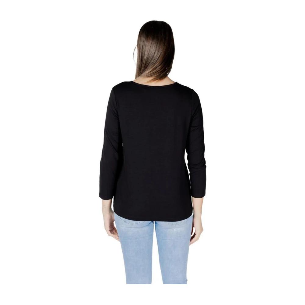 Camiseta De Manga Larga Street One Para Mujer - Corte Regular, Cuello En V, En Colores Lisos