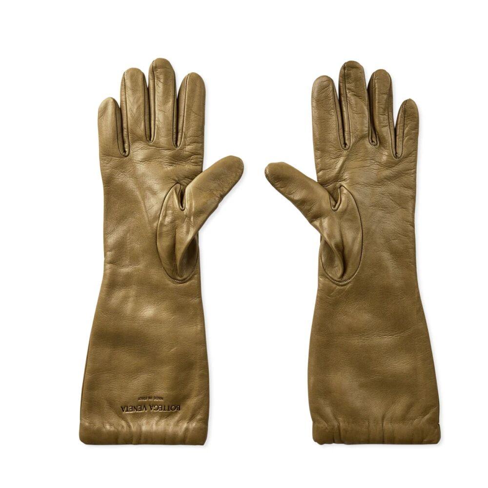 Bottega Veneta® Women's Intrecciato Leather Gloves in Cognac