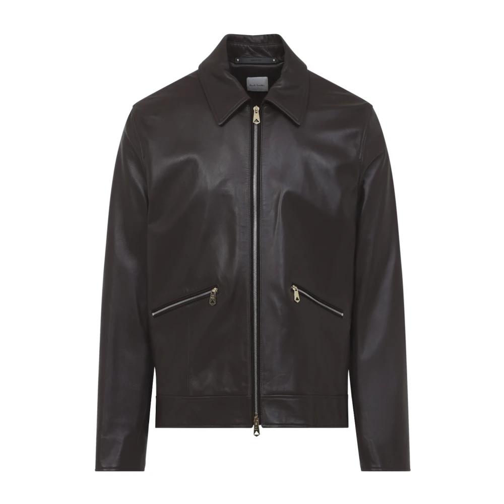 ジャケット・アウター PaulSmith Wool Gaba Check Leather Jacket Paul Smith Leather jackets for Men | Online Sale up to 47% off