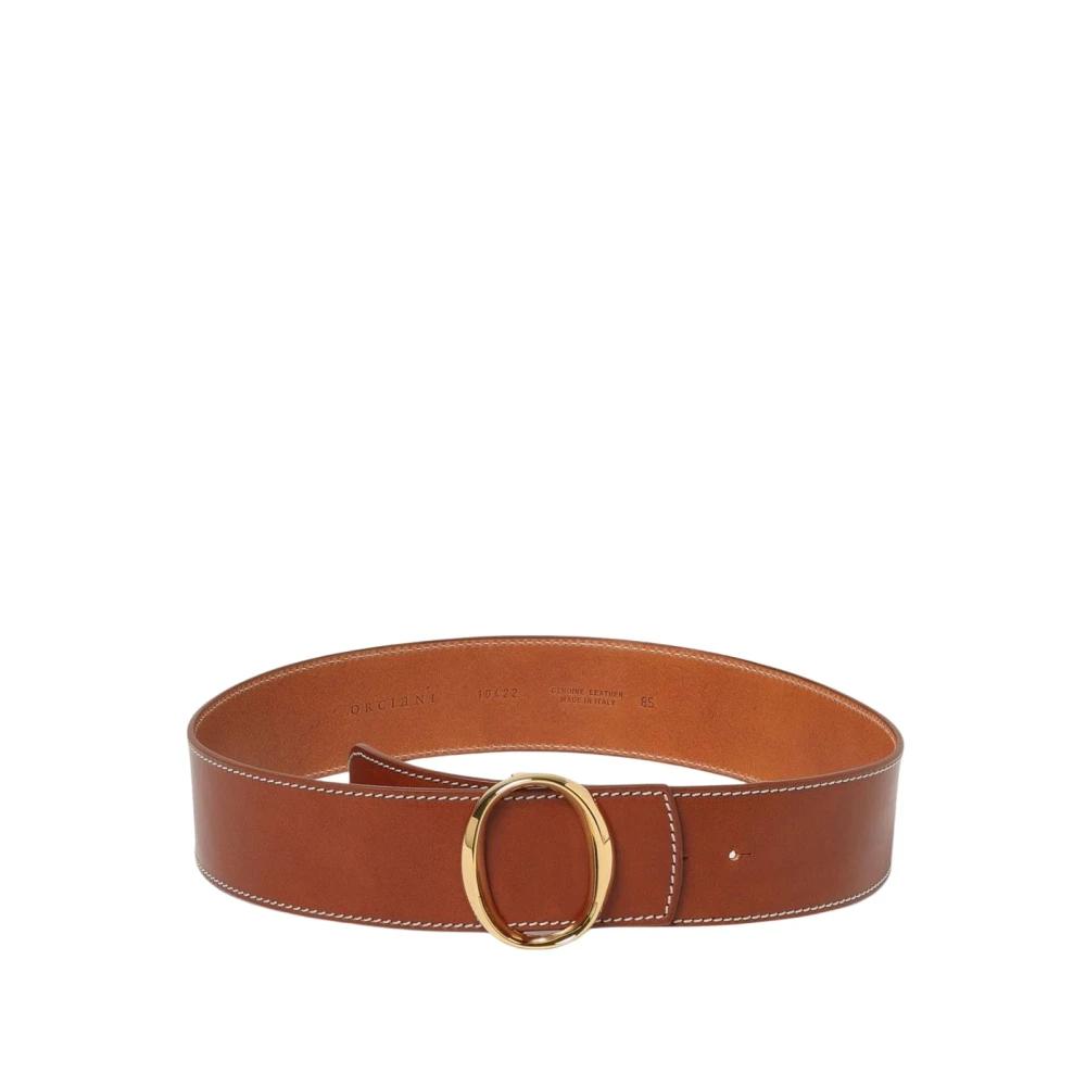 ベルト ORCIANI Woman Belt Red D10333NTL RUB ORCIANI Rand leather belt, color Cognac